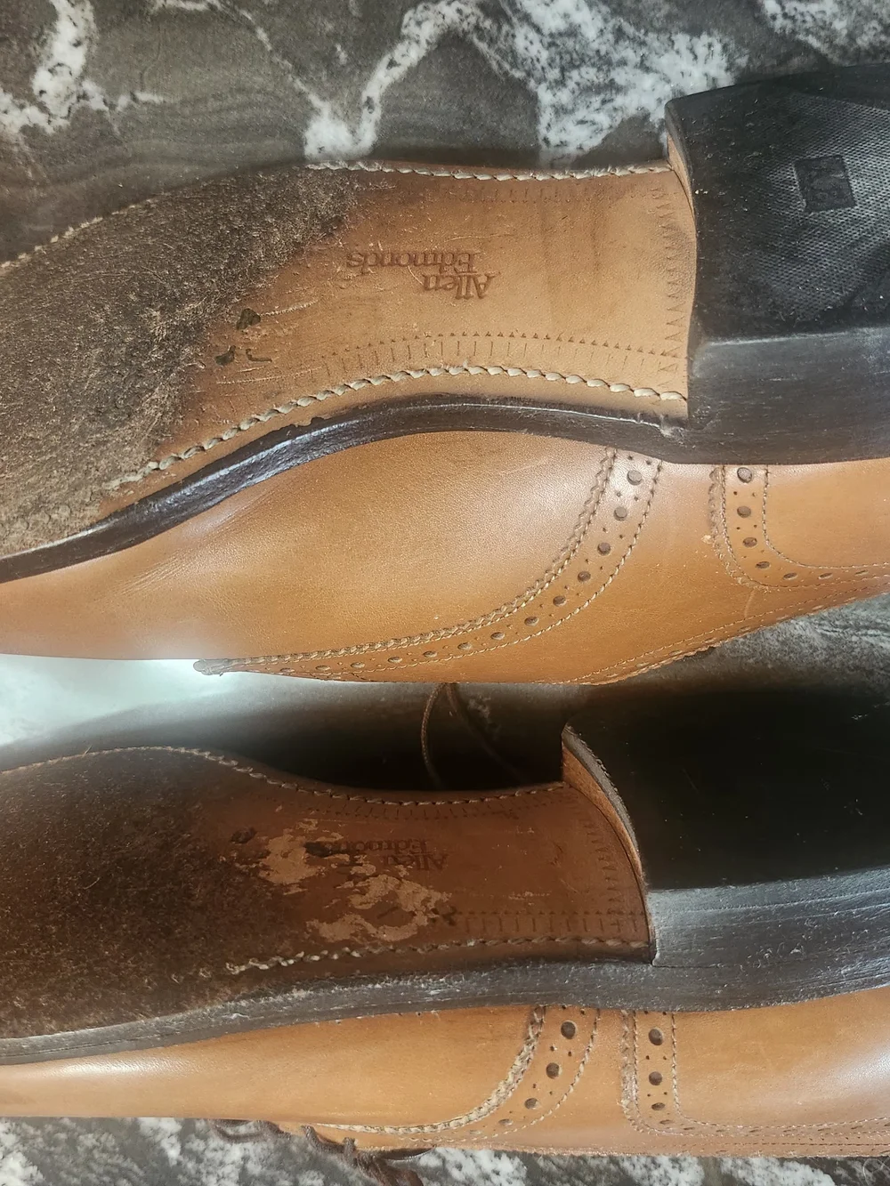 Allen Edmonds Tan Brogue Cap-Toe Oxfords - Picture 4 of 5